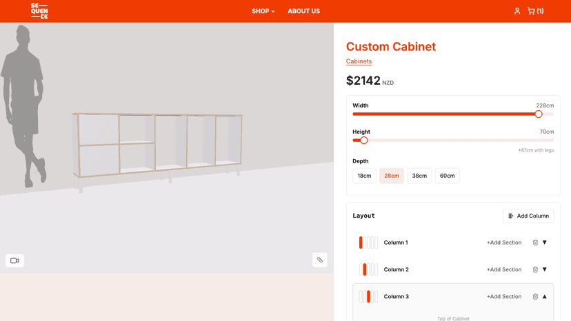 Price updating in real-time as dimensions change